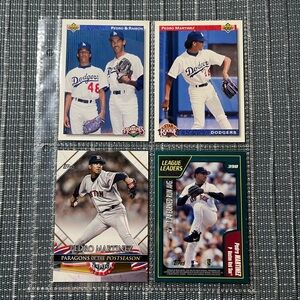 ⚾️ Pedro Martinez Dodgers Topps Baseball Trade Cards, Lot of 4